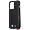 Etui BMW Leather Stamp Tricolor MagSafe na iPhone 14 Pro Max - czarne