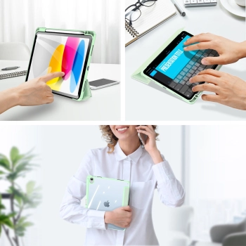Dux Ducis Toby etui iPad 10.9'' 2022 (10 gen.) pokrowiec z miejscem na rysik Apple Pencil smart cover podstawka zielone