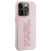 Etui Karl Lagerfeld 3D Rubber Glitter Logo na iPhone 15 Pro Max - różowe