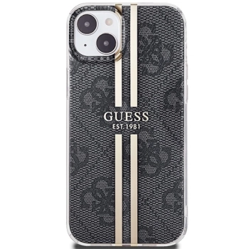 Etui Guess IML 4G Gold Stripe na iPhone 15 / 14 / 13 - czarne