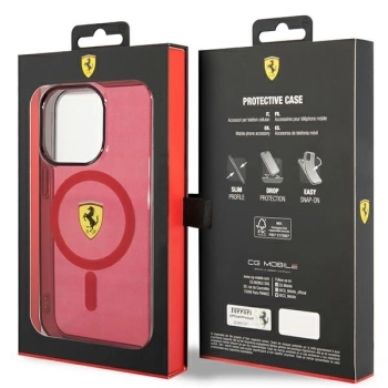 Etui Ferrari Translucent MagSafe na iPhone 14 Pro Max - czerwone