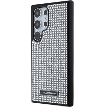 Etui Karl Lagerfeld Rhinestone Metal Logo na Samsung Galaxy S24 Ultra - srebrne