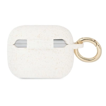 Etui Guess Silicone Glitter na AirPods Pro - białe