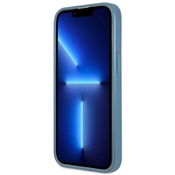 Etui Guess 4G Triangle Logo Cardslot na iPhone 13 Pro Max - niebieskie