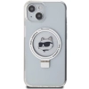 Etui Karl Lagerfeld Ring Stand Choupette Head MagSafe do iPhone 15 Plus - białe