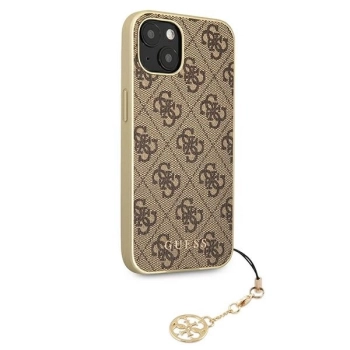 Etui Guess 4G Charms Collection na iPhone 13 - brązowe