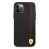 Etui Ferrari On Track Carbon Stripe na iPhone 12 Pro Max - czarne