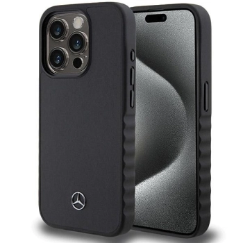 Etui Mercedes Smooth Leather na iPhone 15 Pro Max - czarne