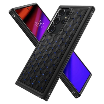 Etui Spigen Cryo Armor na Samsung Galaxy S24 Ultra - czarno-niebieskie