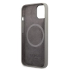 Etui Guess Silicone Logo Plate MagSafe na iPhone 13 mini - szare