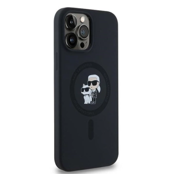 Etui Karl Lagerfeld Silicone Karl&Choupette MagSafe na iPhone 13 Pro Max - czarne