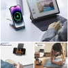 Joyroom 3w1 ładowarka indukcyjna do sprzętu marki Apple - iPhone, Apple Watch, Airpods (do 15W) podstawka stojak czarna (JR-WQN01)