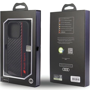 Etui Audi Carbon Fiber Stripe na iPhone 13 Pro Max - czarne