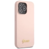 Etui Guess Silicone Script Gold Logo na iPhone 13 Pro Max - jasnoróżowe