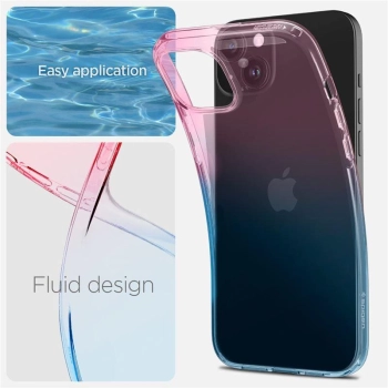 Etui Spigen Liquid Crystal na iPhone 15 - różowo-niebieskie