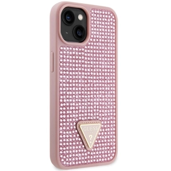 Etui Guess Rhinestone Triangle na iPhone 14 Plus - różowe