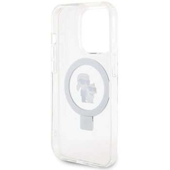 Etui Karl Lagerfeld Ring Stand Karl&Choupettte MagSafe na iPhone 13 Pro Max - białe