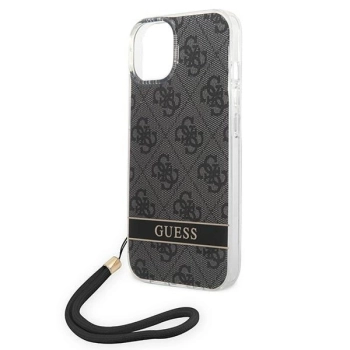 Etui Guess 4G Print Strap na iPhone 14 - czarne