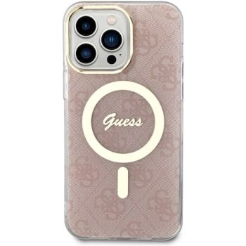 Etui Guess 4G MagSafe na iPhone 14 Pro Max - różowe