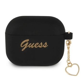 Etui Guess Silicone Charm Heart Collection na AirPods 3 - czarne