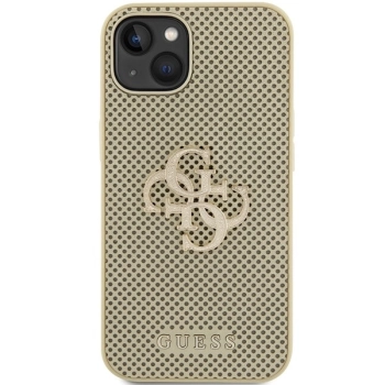 Etui Guess Perforated 4G Glitter do iPhone 15 - złote