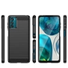 Carbon Case etui Motorola Moto G42 elastyczny silikonowy karbonowy pokrowiec czarne
