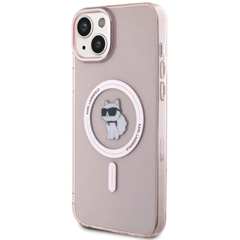 Etui Karl Lagerfeld IML Choupette MagSafe na iPhone 15 Plus - różowe