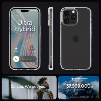 Etui Spigen Ultra Hybrid na iPhone 15 Pro - przezroczysto-matowe