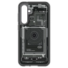 Etui Spigen Ultra Hybrid na Samsung Galaxy S23 FE - ciemnoszare (wzór Zero One)