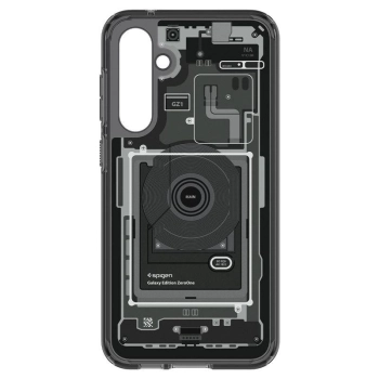 Etui Spigen Ultra Hybrid na Samsung Galaxy S23 FE - ciemnoszare (wzór Zero One)
