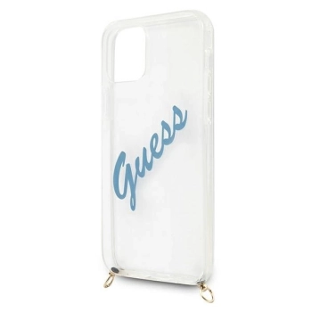 Etui Guess Script Vintage na iPhone 12 mini - niebieskie