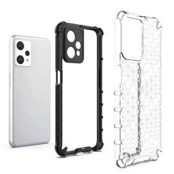 Honeycomb etui pancerny pokrowiec z żelową ramką Realme 9 Pro przezroczysty