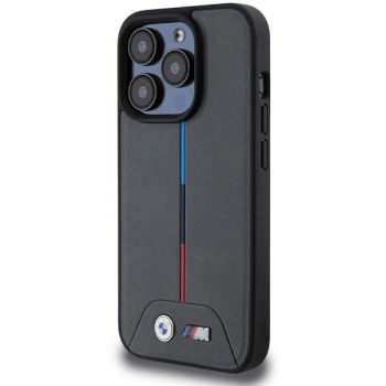 Etui BMW M Quilted Tricolor MagSafe na iPhone 15 Pro - szare