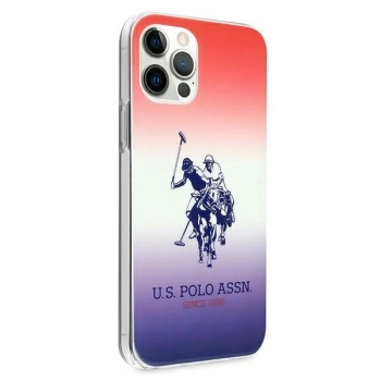 Etui U.S. Polo Assn. Gradient Pattern Collection na iPhone 12 Pro Max - czerwono-niebieskie