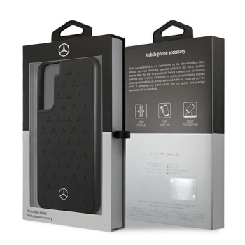 Etui Mercedes Leather Stars Pattern na Samsung Galaxy S22+ - czarne