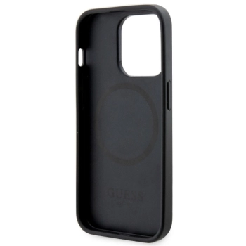 Etui Guess 4G Printed Stripes MagSafe na iPhone 14 Pro - czarne