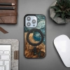 Etui z drewna i żywicy na iPhone 14 Pro MagSafe Bewood Unique Planeta Ziemia - niebiesko-zielone