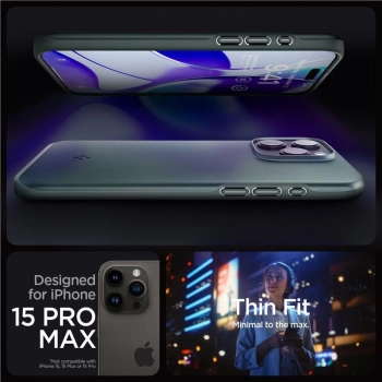 Etui Spigen Thin Fit do na iPhone 15 Pro Max - zielone