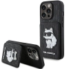 Etui Karl Lagerfeld Saffiano Cardslots and Stand Monogram Choupette do iPhone 15 Pro Max - czarne