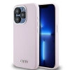 Etui DKNY Liquid Silicone Small Metal Logo MagSafe na iPhone 14 Pro - różowe