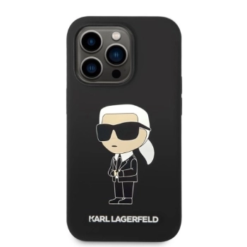 Etui Karl Lagerfeld Silicone Ikonik na iPhone 14 Pro - czarne