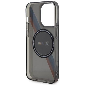 Etui BMW Tricolor Stripes MagSafe na iPhone 14 Pro - szare