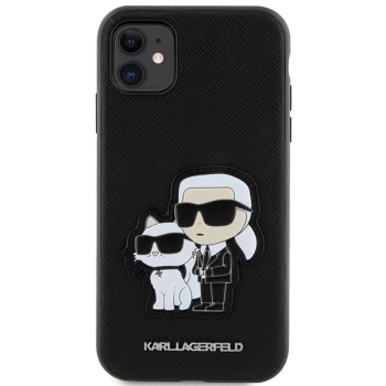 Etui Karl Lagerfeld Saffiano Karl&Choupette na iPhone 11 / Xr - czarne