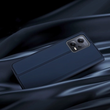 [PO ZWROCIE] Dux Ducis Skin Pro etui do Xiaomi Redmi Note 12 Pro+ pokrowiec z klapką portfel na kartę podstawka niebieskie