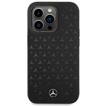 Etui Mercedes Silicone Stars Pattern MagSafe na iPhone 15 Pro Max - czarne