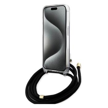 Etui Guess Crossbody Cord 4G Print na iPhone 15 / 14 / 13 - czarne