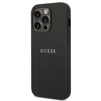 Etui Guess Saffiano Strap na iPhone 14 Pro - czarne