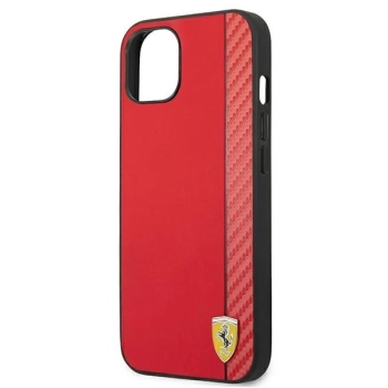 Etui Ferrari On Track Carbon Stripe na iPhone 13 mini - czerwone