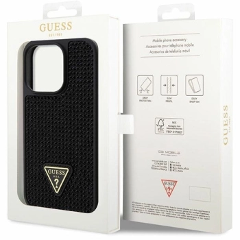Etui Guess Rhinestone Triangle na iPhone 14 Pro - czarne