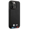 Etui BMW Leather Stamp Tricolor MagSafe na iPhone 14 Pro Max - czarne